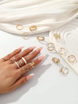 SHEIN طقم 22 خواتم عتيقة