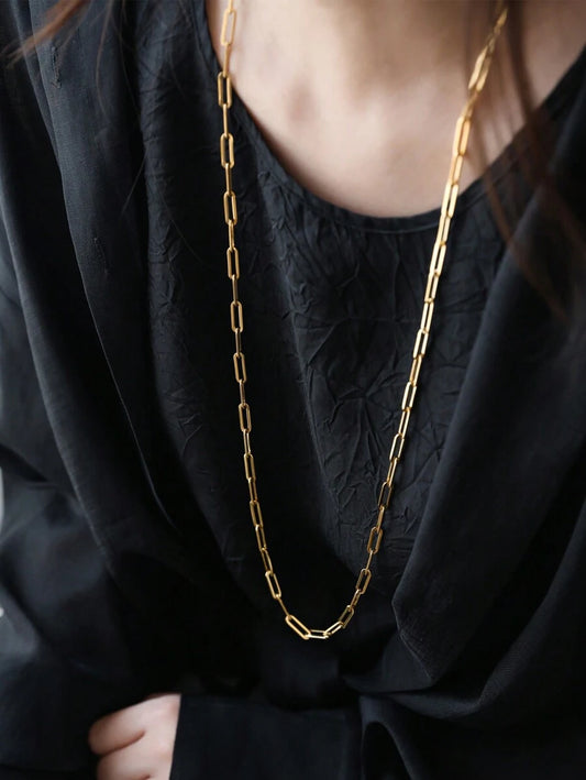 SHEIN قلادة مربعة ذهبية 18 قيراط