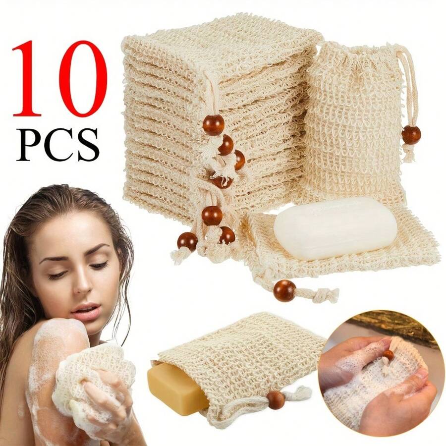 SHEIN حقيبة صابون شبكية من الليف النباتي للحمام والتقشير