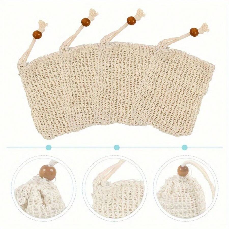 SHEIN حقيبة صابون شبكية من الليف النباتي للحمام والتقشير