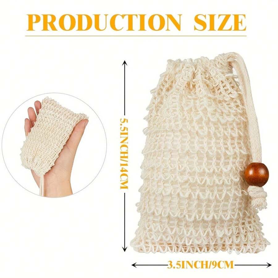 SHEIN حقيبة صابون شبكية من الليف النباتي للحمام والتقشير