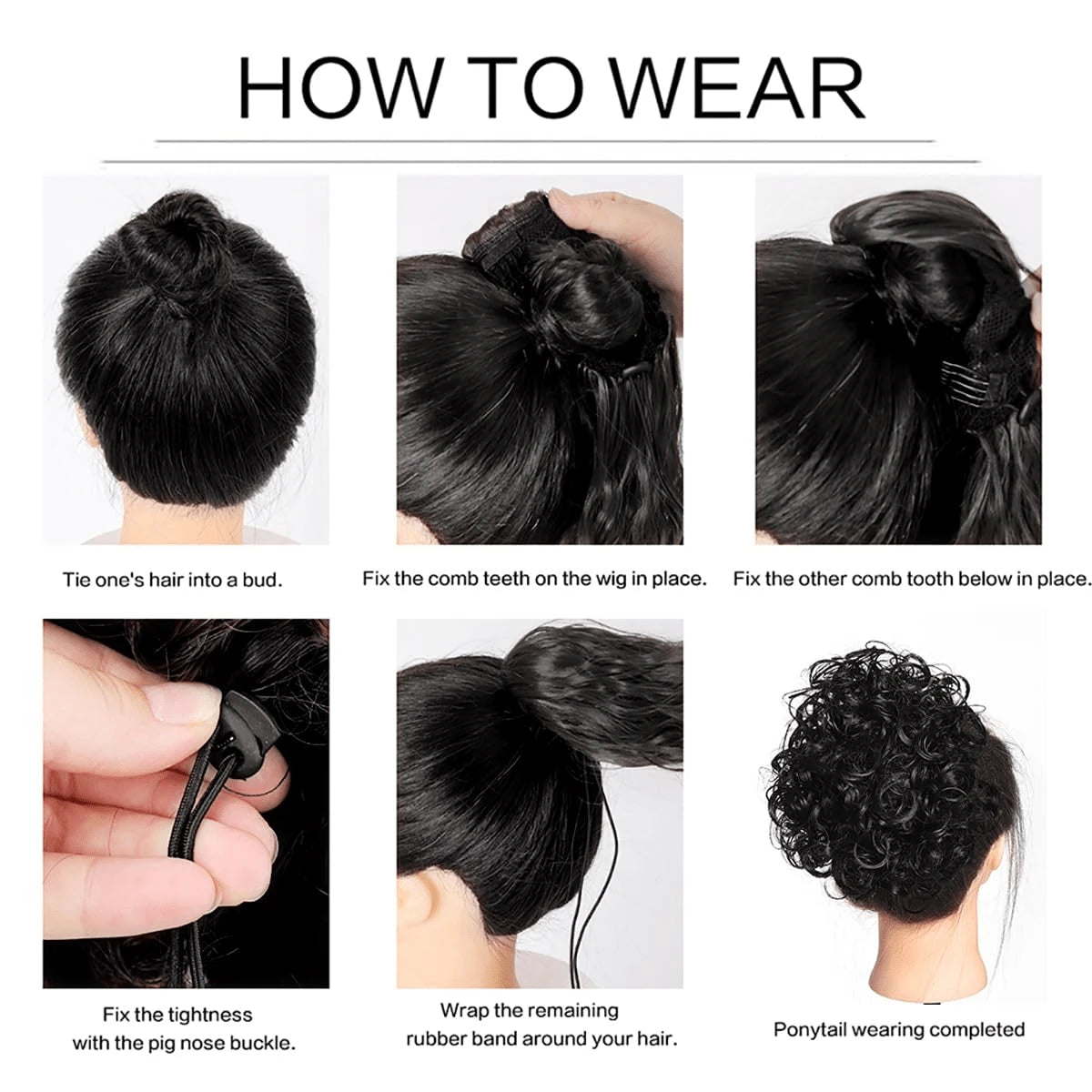 SHEIN باروكة شعر كعكعة صناعية قابلة للتمديد