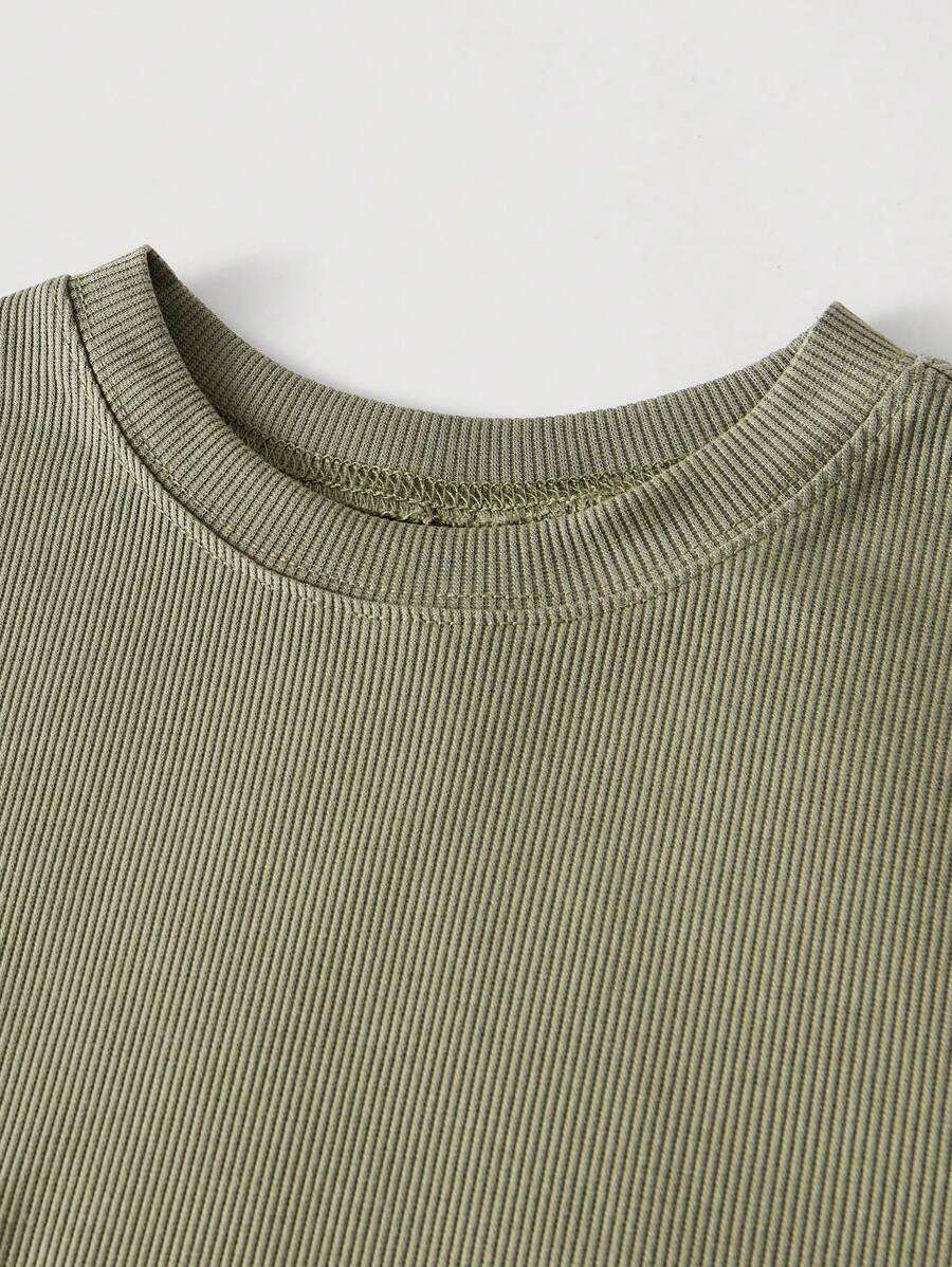 SHEIN MOD فستان أخصر متوسط الطول بطباعة سمكة الرنجة