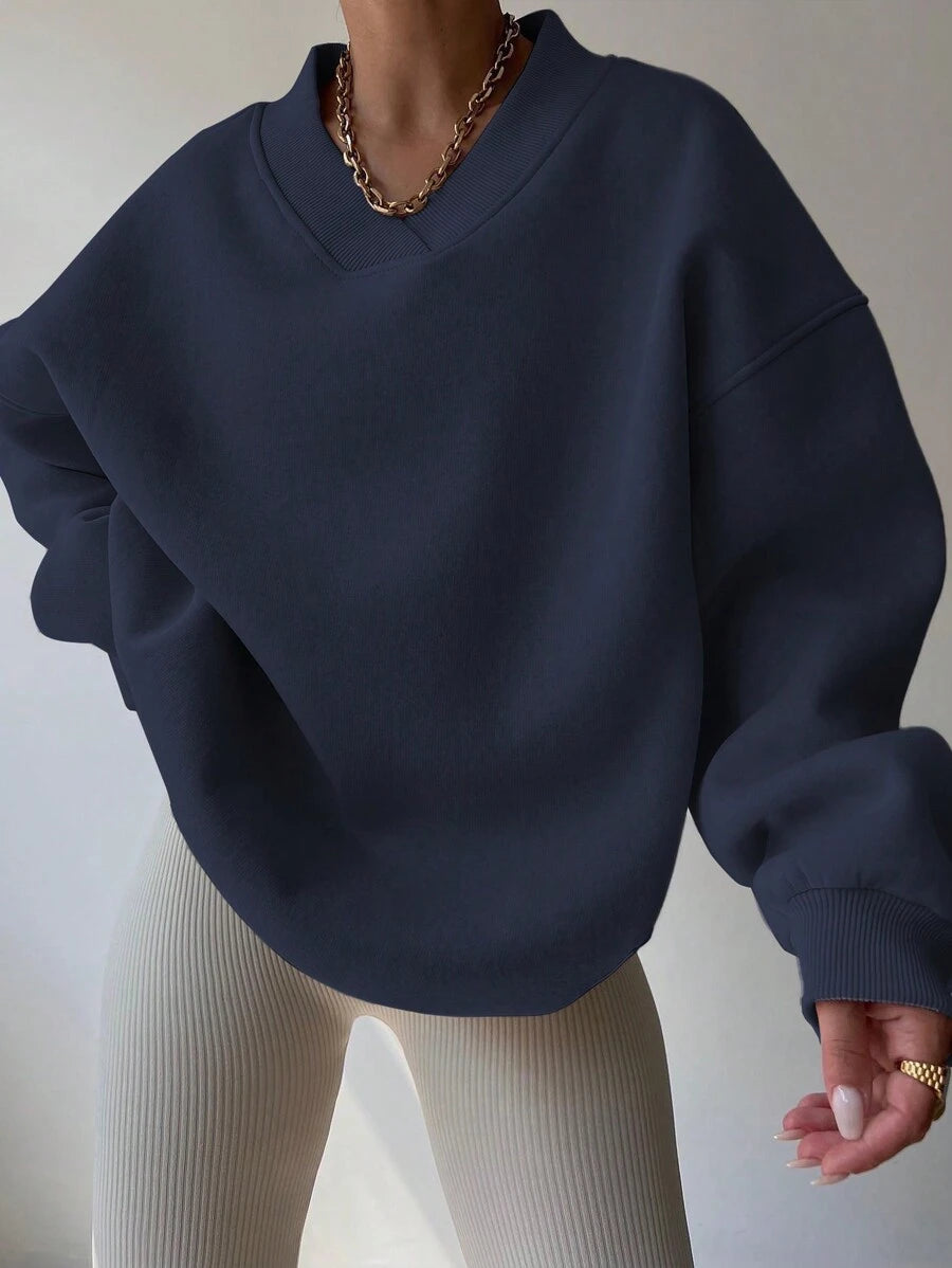 SHEIN INAWLY بلوزة كحلي  بأكمام طويلة