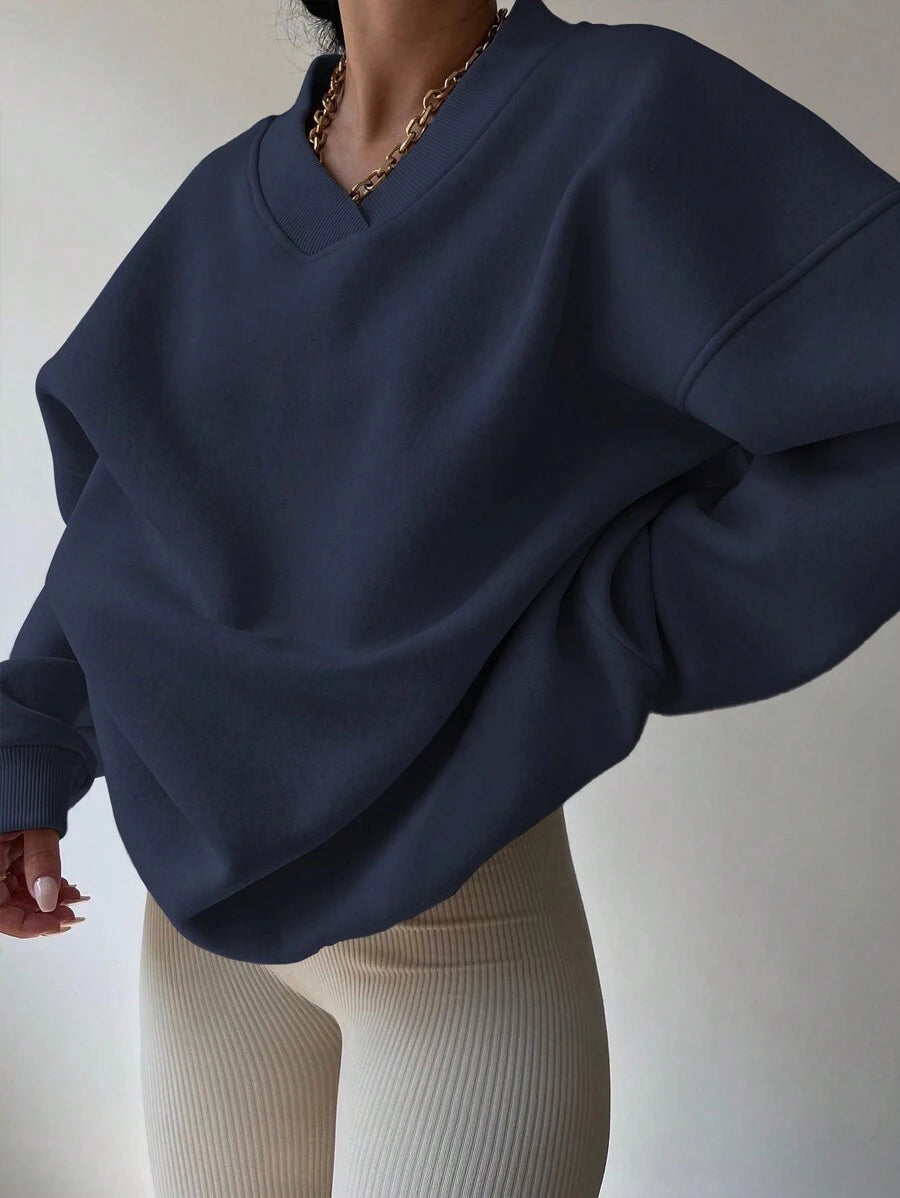 SHEIN INAWLY بلوزة كحلي  بأكمام طويلة