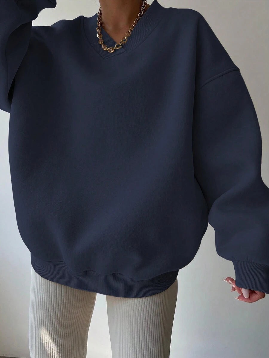 SHEIN INAWLY بلوزة كحلي  بأكمام طويلة