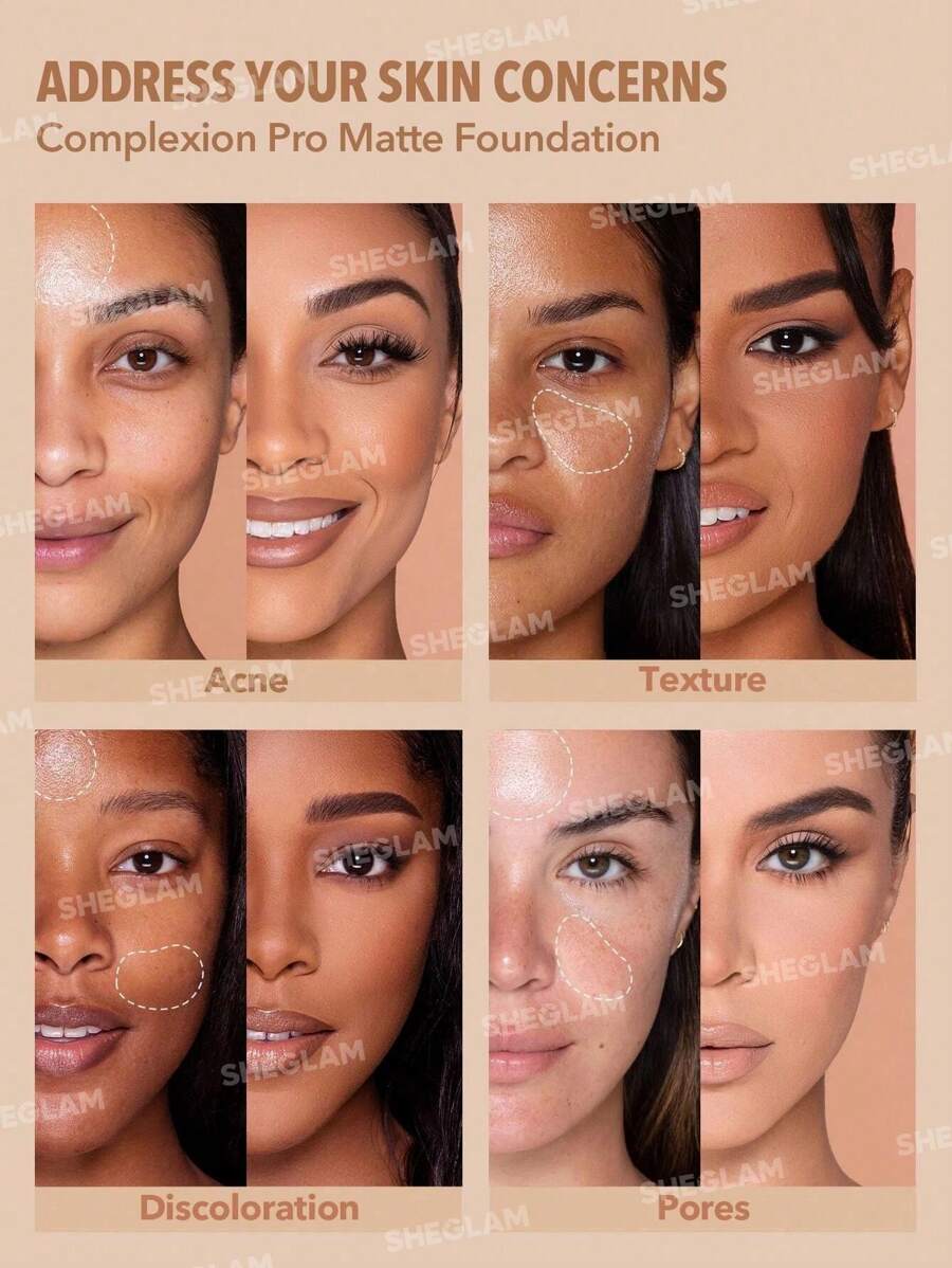 SHEIN SHEGLAM Buttercream  كريم أساس مطفي يدوم طويلاً
