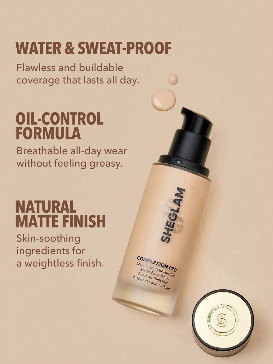 SHEIN SHEGLAM Buttercream  كريم أساس مطفي يدوم طويلاً
