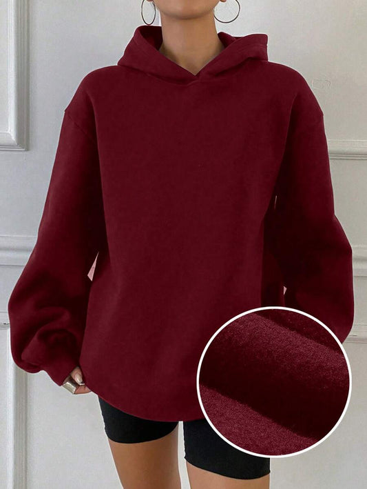 SHEIN DAZY هودي فليس كاجوال مبطن للحرارة