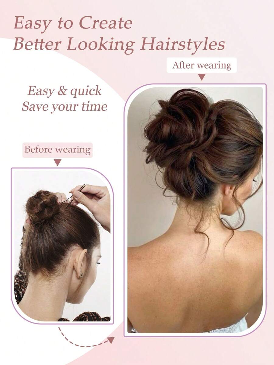 SHEIN مشد شعر كعكة دونات مجعد اصطناعي