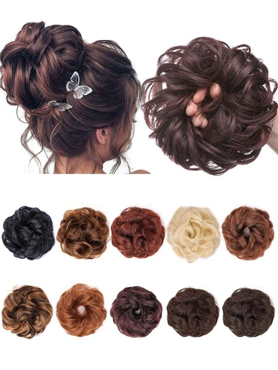 SHEIN مشد شعر كعكة دونات مجعد اصطناعي