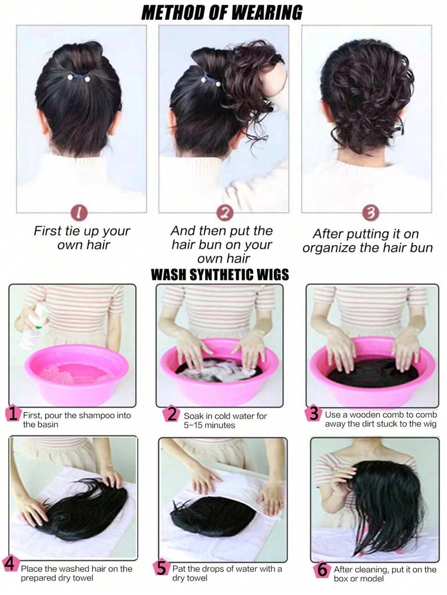 SHEIN مشد شعر كعكة دونات مجعد اصطناعي