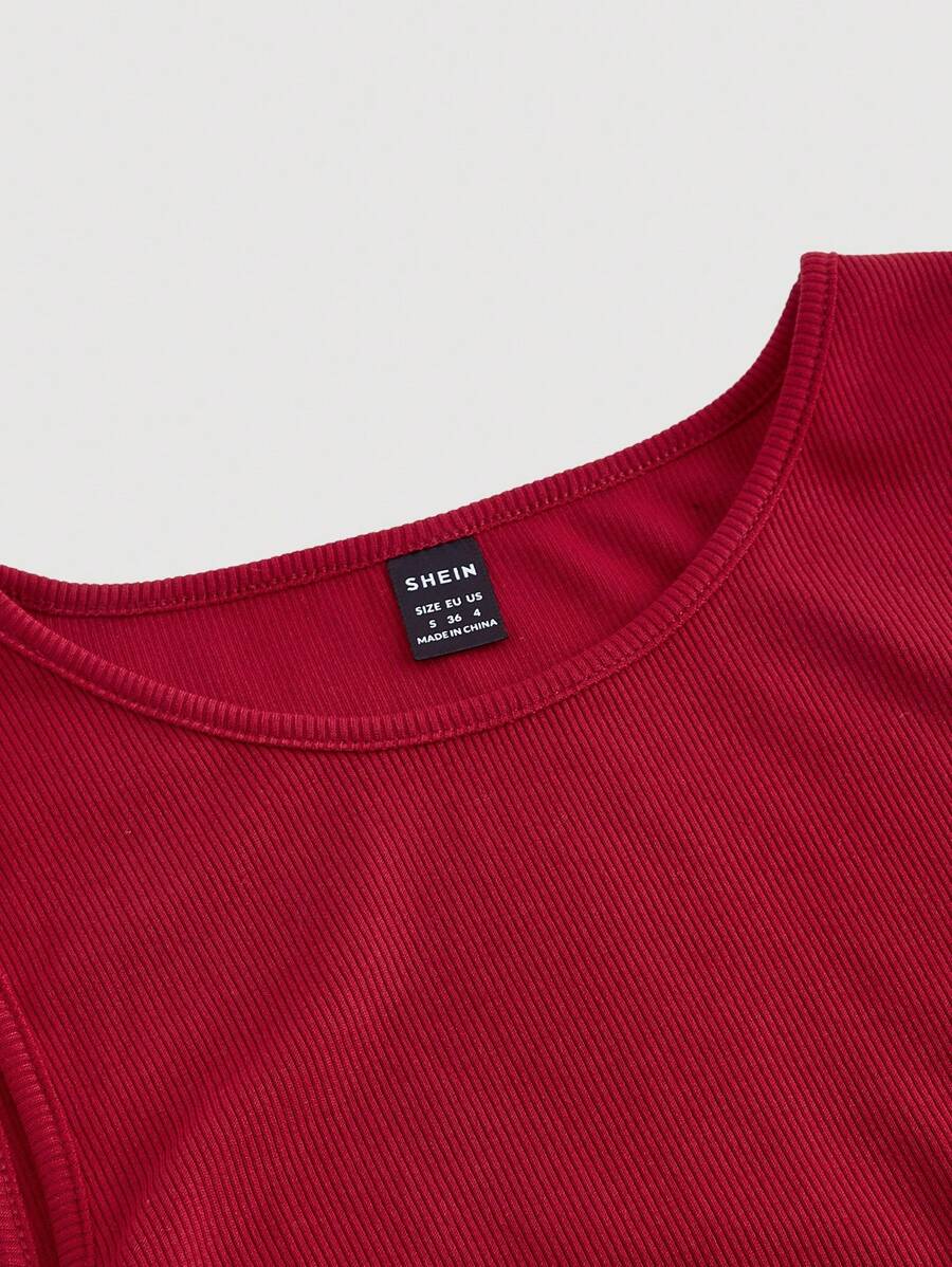 SHEIN MOD فستان أحمر أنيق بدون أكمام مع حزام