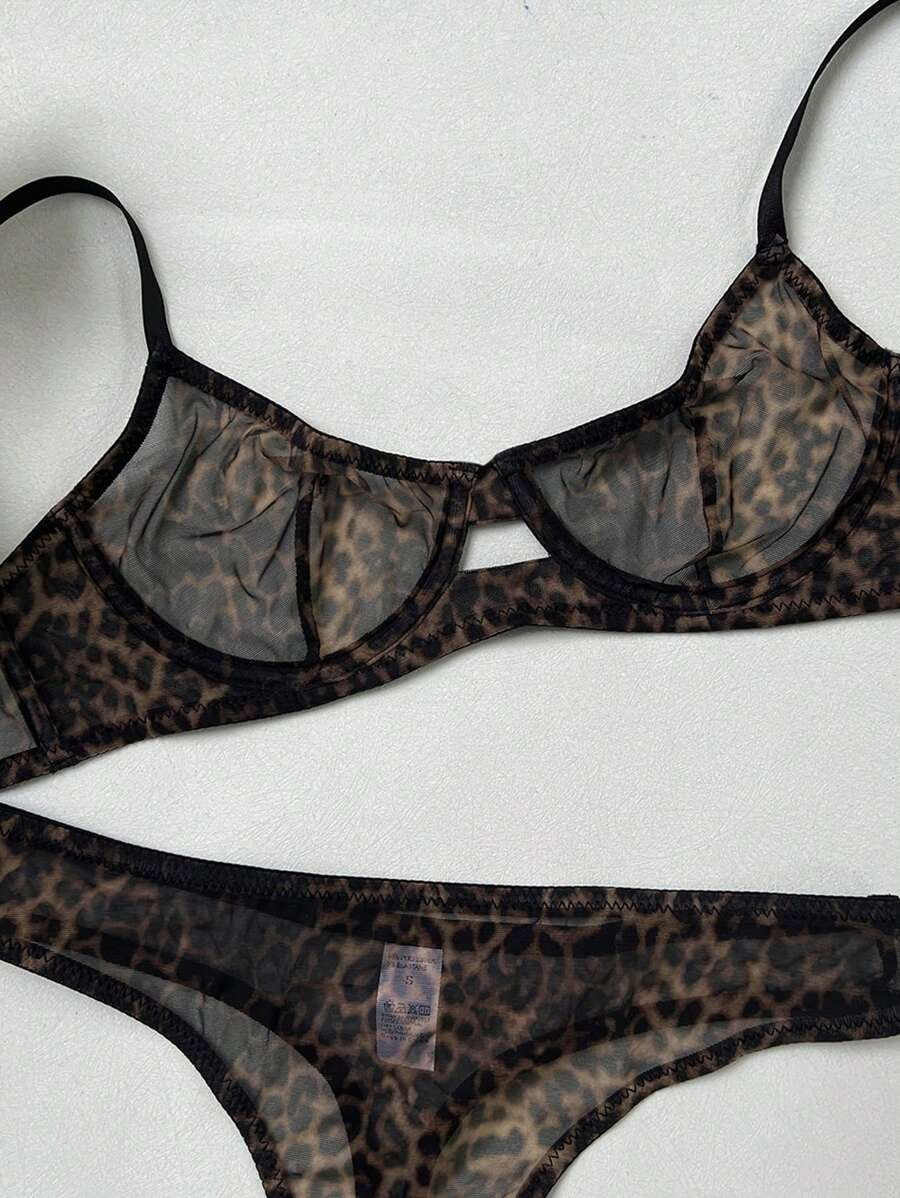 SHEIN طقم صدرية جذاب بطبعة الفهد