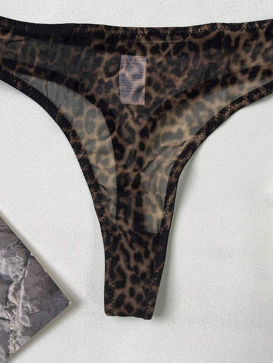 SHEIN طقم صدرية جذاب بطبعة الفهد
