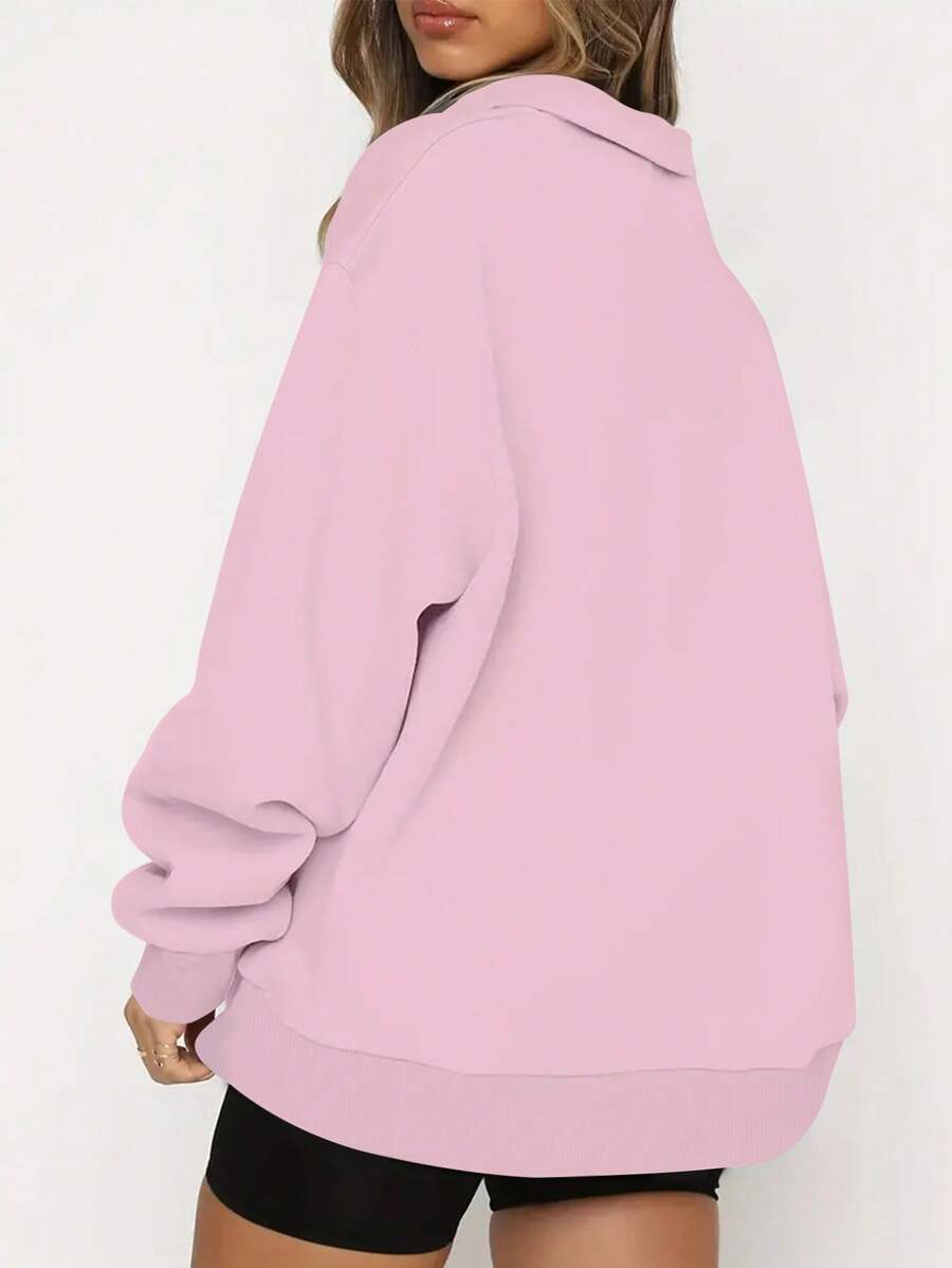 SHEIN  INAWLY قميص وردي ثقيل بأكمام طويلة