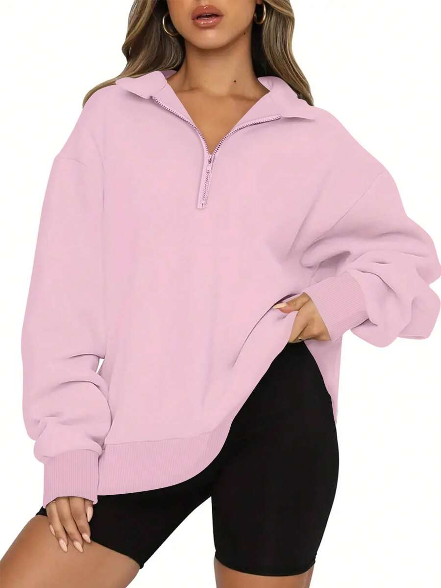 SHEIN  INAWLY قميص وردي ثقيل بأكمام طويلة