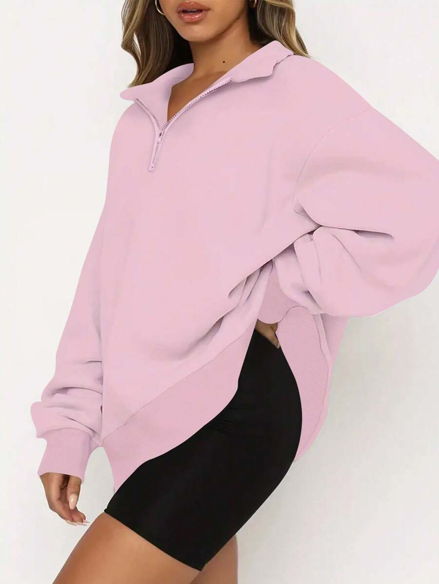 SHEIN  INAWLY قميص وردي ثقيل بأكمام طويلة