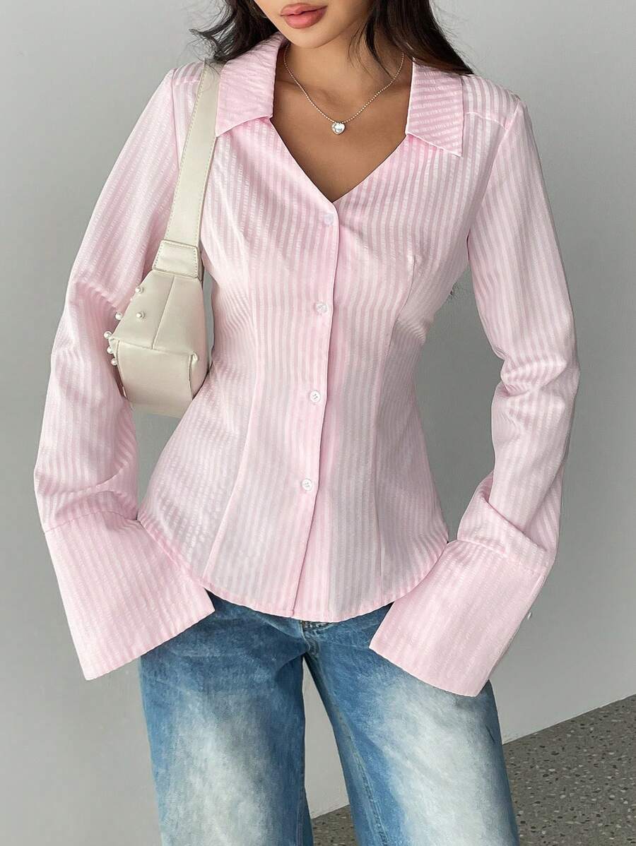 SHEIN Flirla قميص كاجوال أنيق بأكمام طويلة