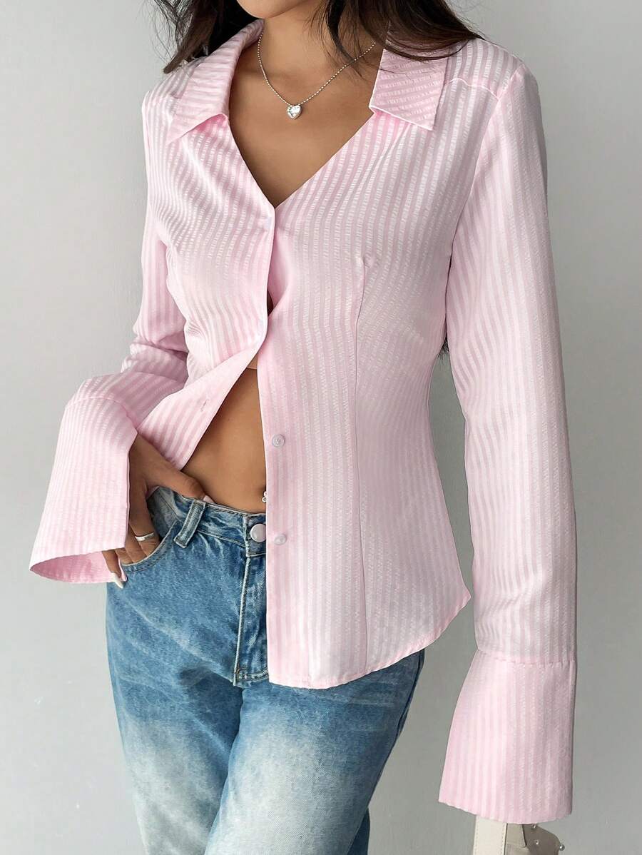 SHEIN Flirla قميص كاجوال أنيق بأكمام طويلة