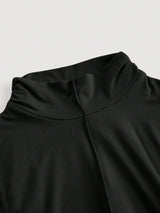 SHEIN MOD فستان أسود طويل بدون أكمام بياقة عالية
