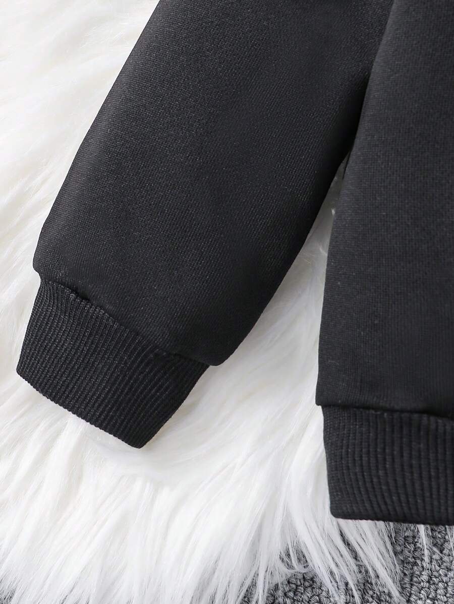 SHEIN طقم هودي كريو بنقشة دب للأطفال الصغار