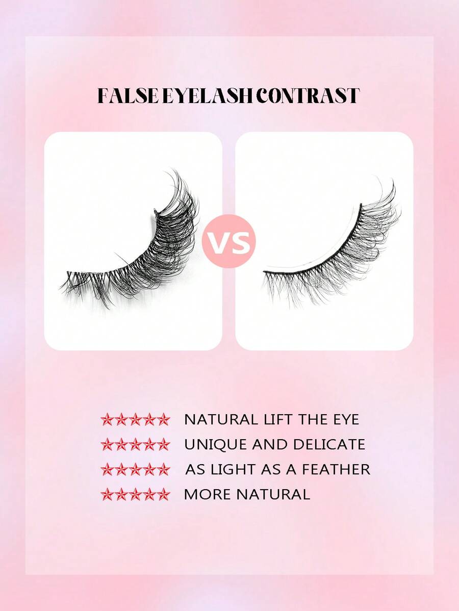 SHEIN Asiteo طقم 7 أزواج رموش عين القطة ثلاثية الأبعاد