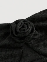 SHEIN MOD فستان أسود طويل بنقوش أزهار