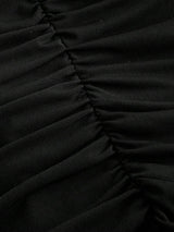 SHEIN MOD فستان أسود بربطة خصر وفتحات وياقة عميقة
