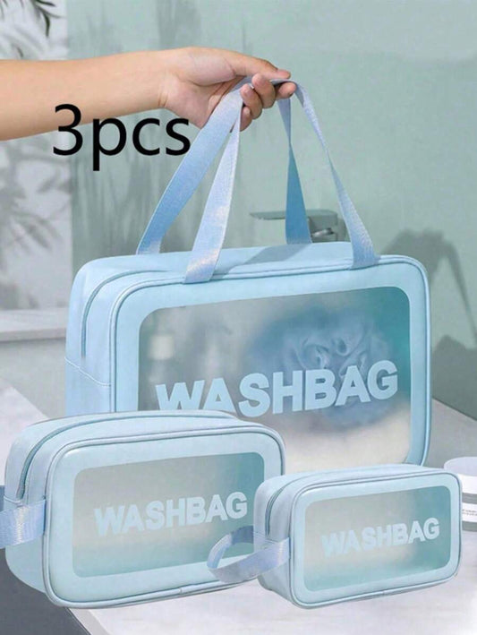 SHEIN مجموعة حقائب مكياج سفرية مقاومة للماء للتخزين والتنظيم