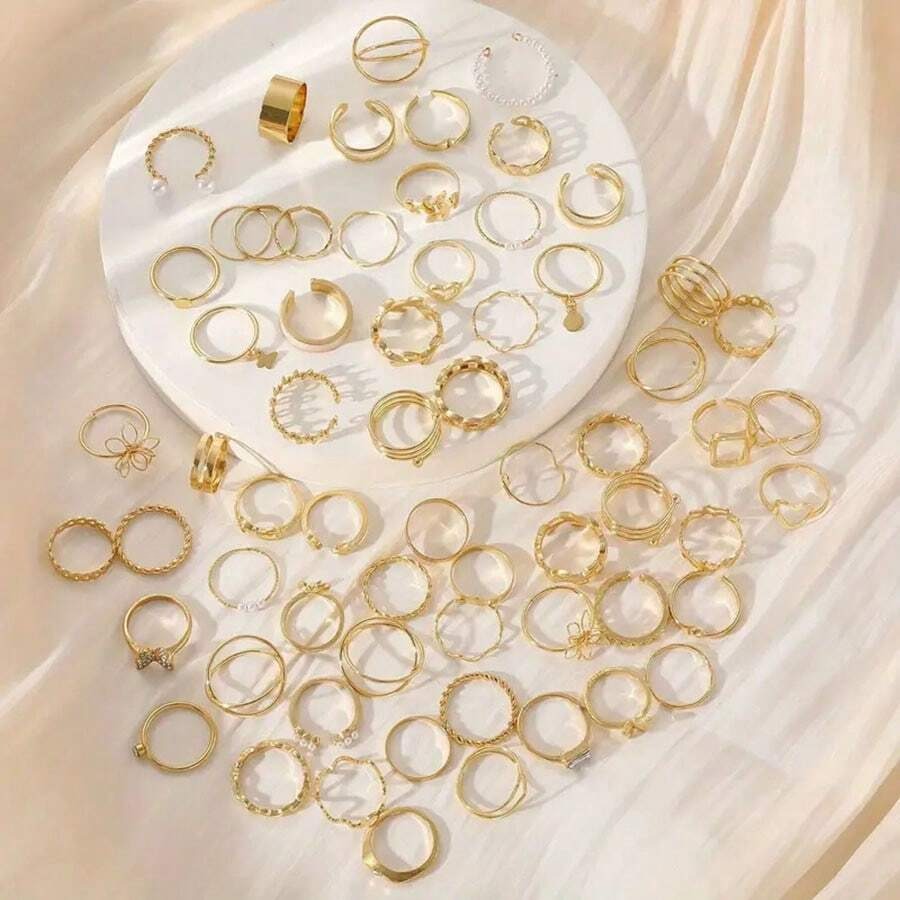 SHEIN مجموعة خواتم أنيقة 30 قطعة بتصميمات متنوعة