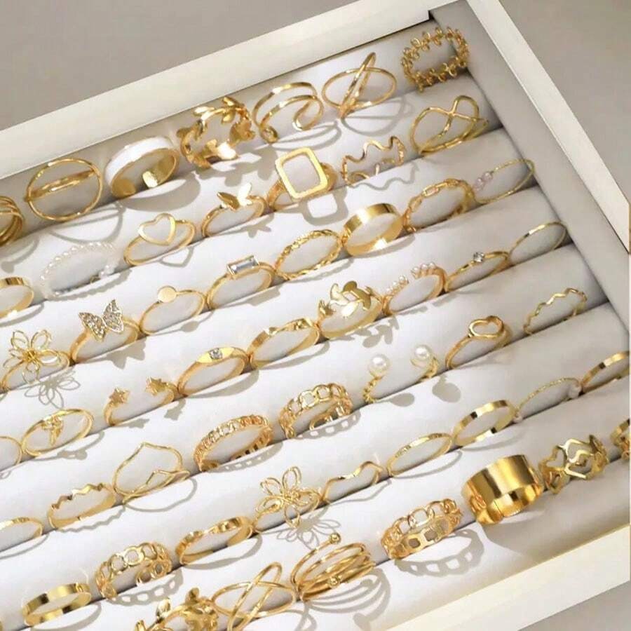 SHEIN مجموعة خواتم أنيقة 30 قطعة بتصميمات متنوعة