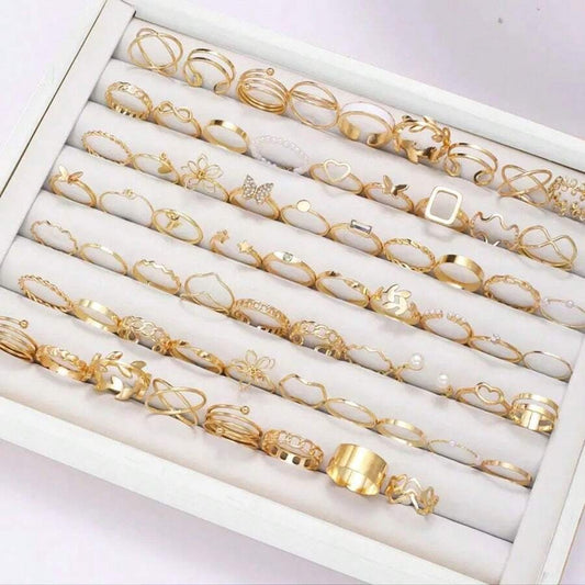 SHEIN مجموعة خواتم أنيقة 30 قطعة بتصميمات متنوعة