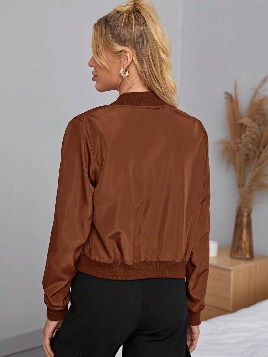 SHEIN Essnce جاكيت نسائي قصير بسحاب