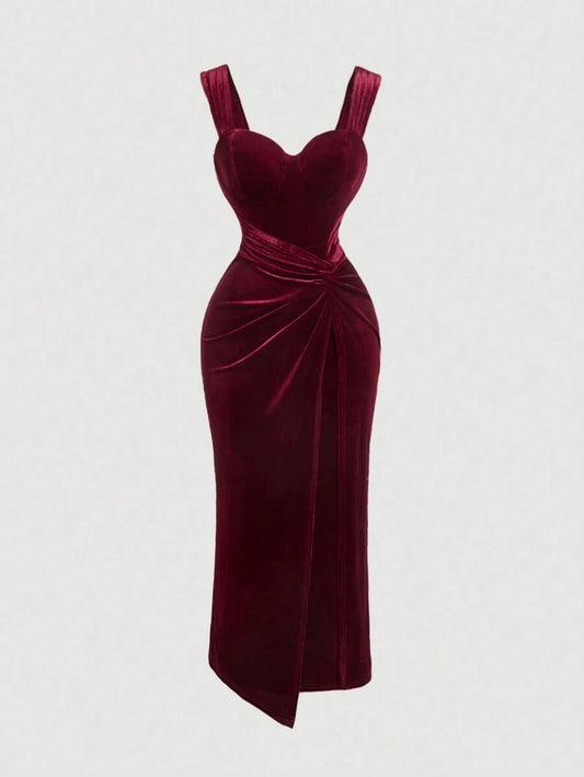 SHEIN MOD فستان أحمر جذاب