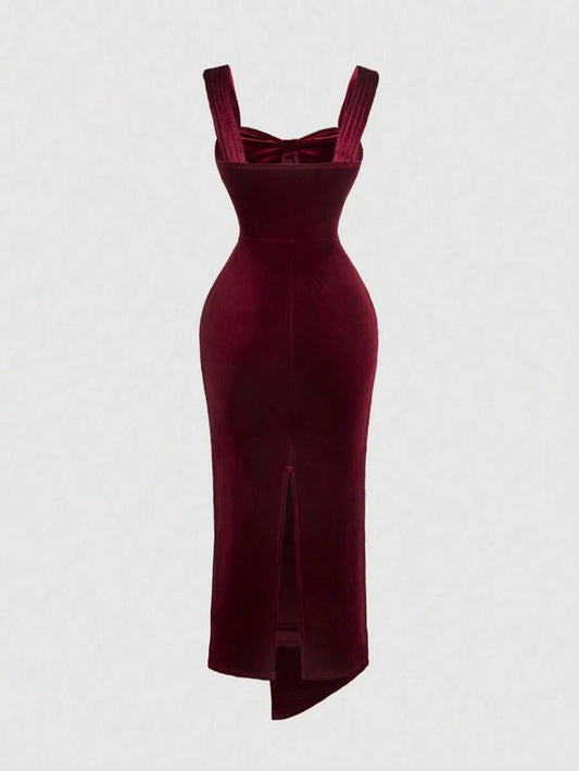 SHEIN MOD فستان أحمر جذاب