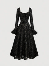 SHEIN MOD فستان سهرة اسود طويل الأكمام