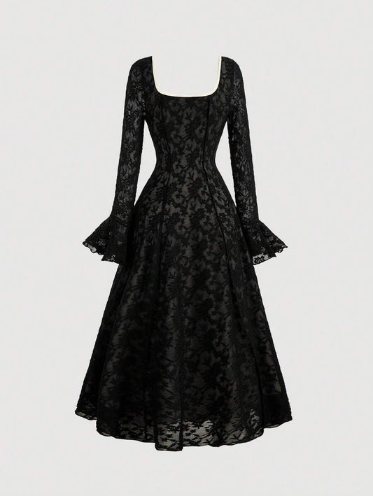 SHEIN MOD فستان سهرة طويل الأكمام