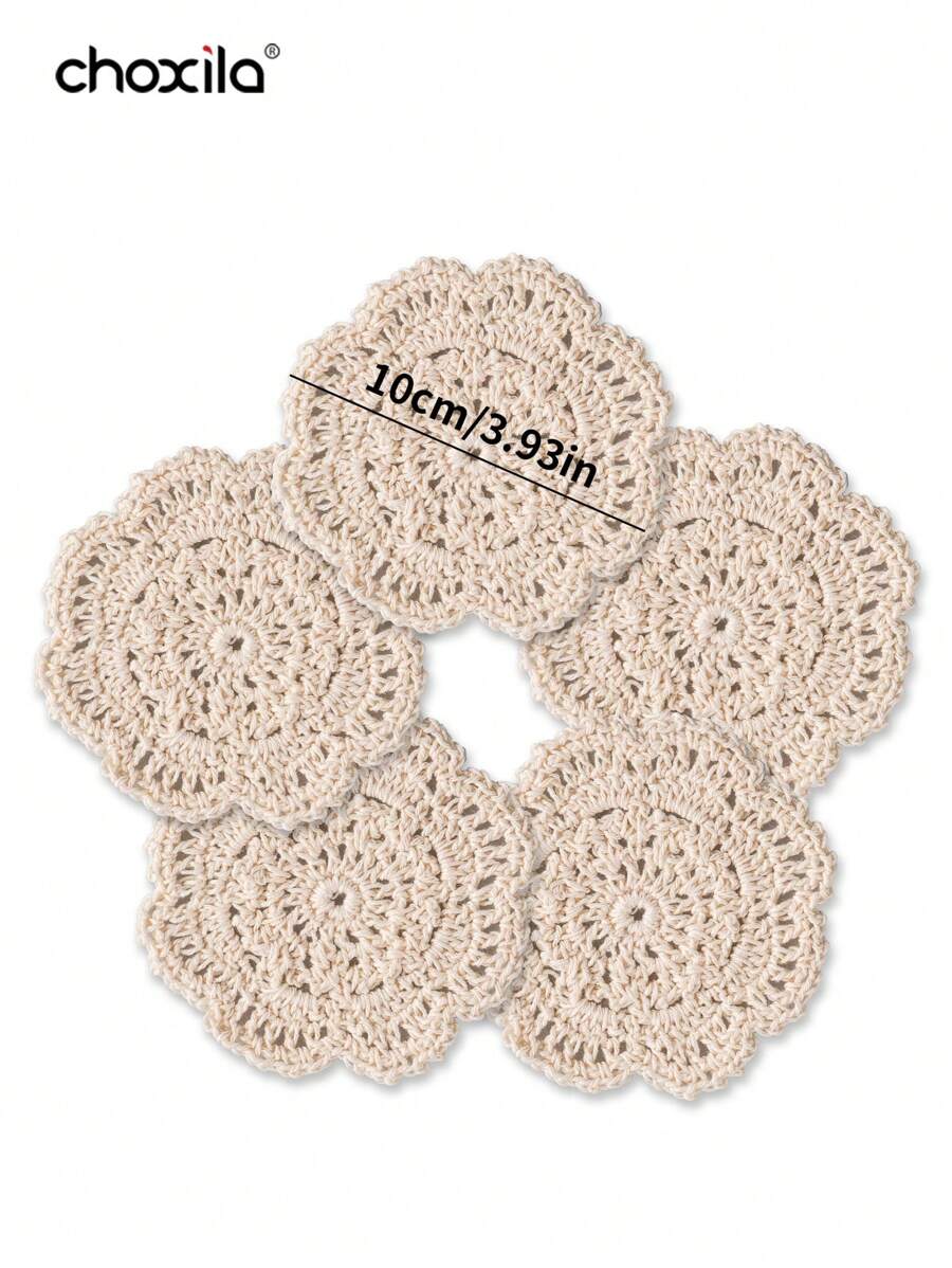 SHEIN choxila زينة رمضان حصيرة طاولة كروشيه دانتيل يدوية