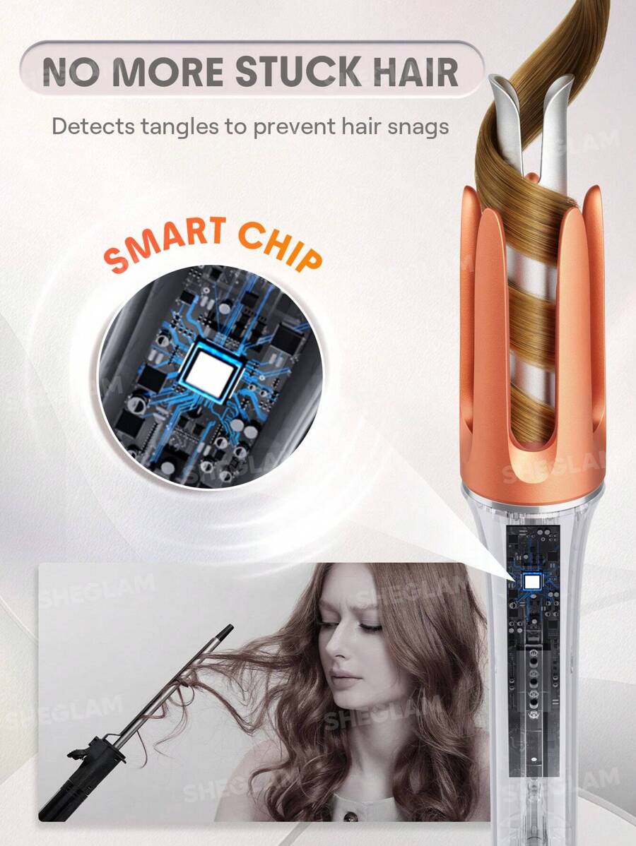 SHEGLAM HAIR مكواة تجعيد تلقائية مع 3 درجات حرارة