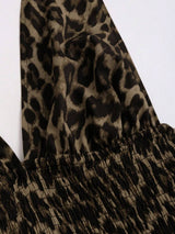 SHEIN Sweetra فستان قصير بطبعة جلد الفهد بظهر مكشوف