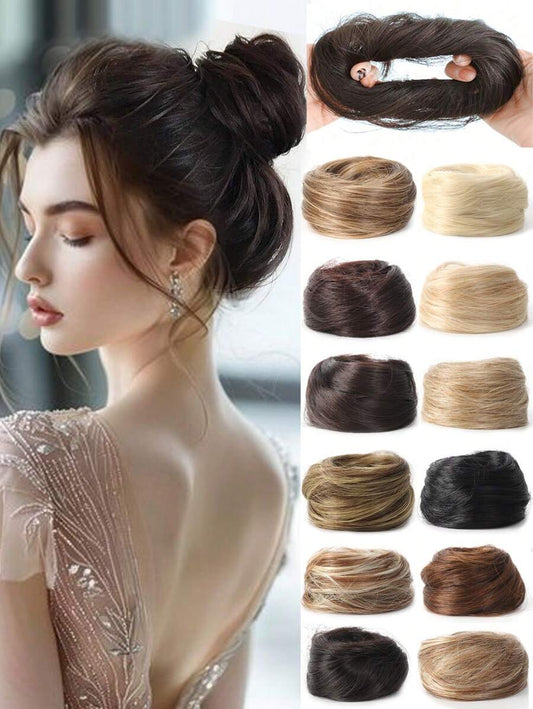SHEIN - 3 Inch شعر مستعار مؤقت بخصلة ملساء مصنوعة من مطاط مطاطي لربطة الشعر