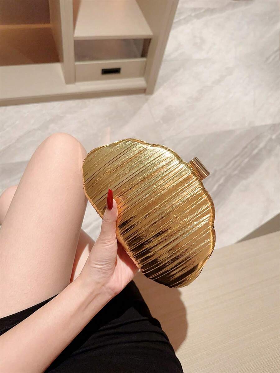 SHEIN حقيبة سهرة ذهبية لامعة مربعة للحفلات