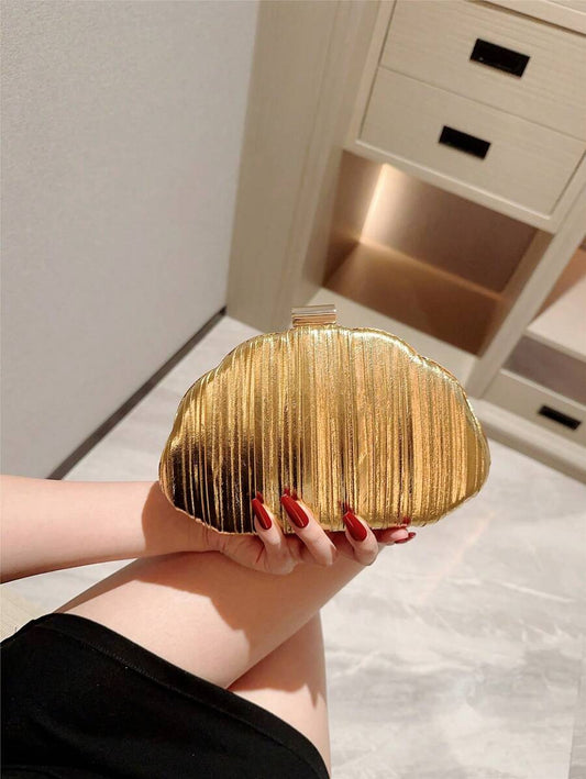 SHEIN حقيبة سهرة ذهبية لامعة مربعة للحفلات
