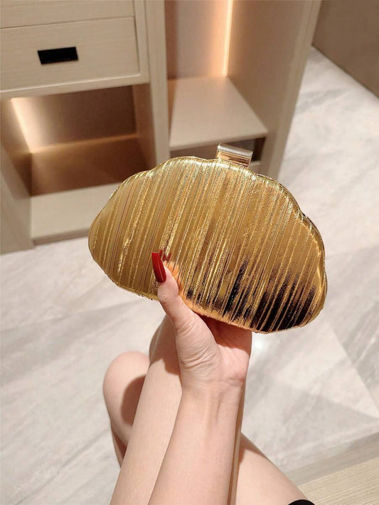 SHEIN حقيبة سهرة ذهبية لامعة مربعة للحفلات