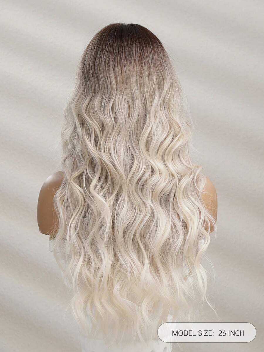 SHEIN باروكة شعر مموج 26 بوصة على شكل فراشة بدون شريط