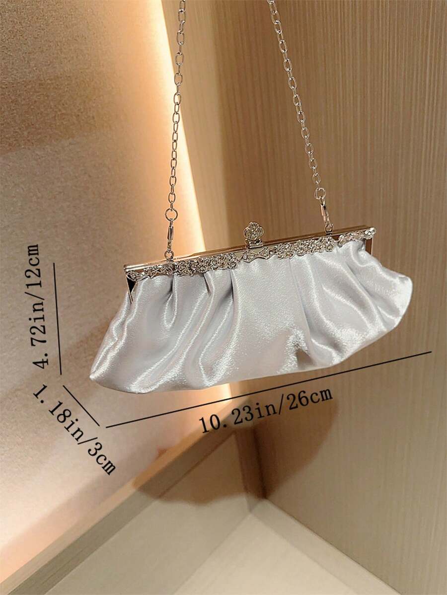 SHEIN Moonlit EveBag حقيبة سهرة ساتان راينستون بسلسلة