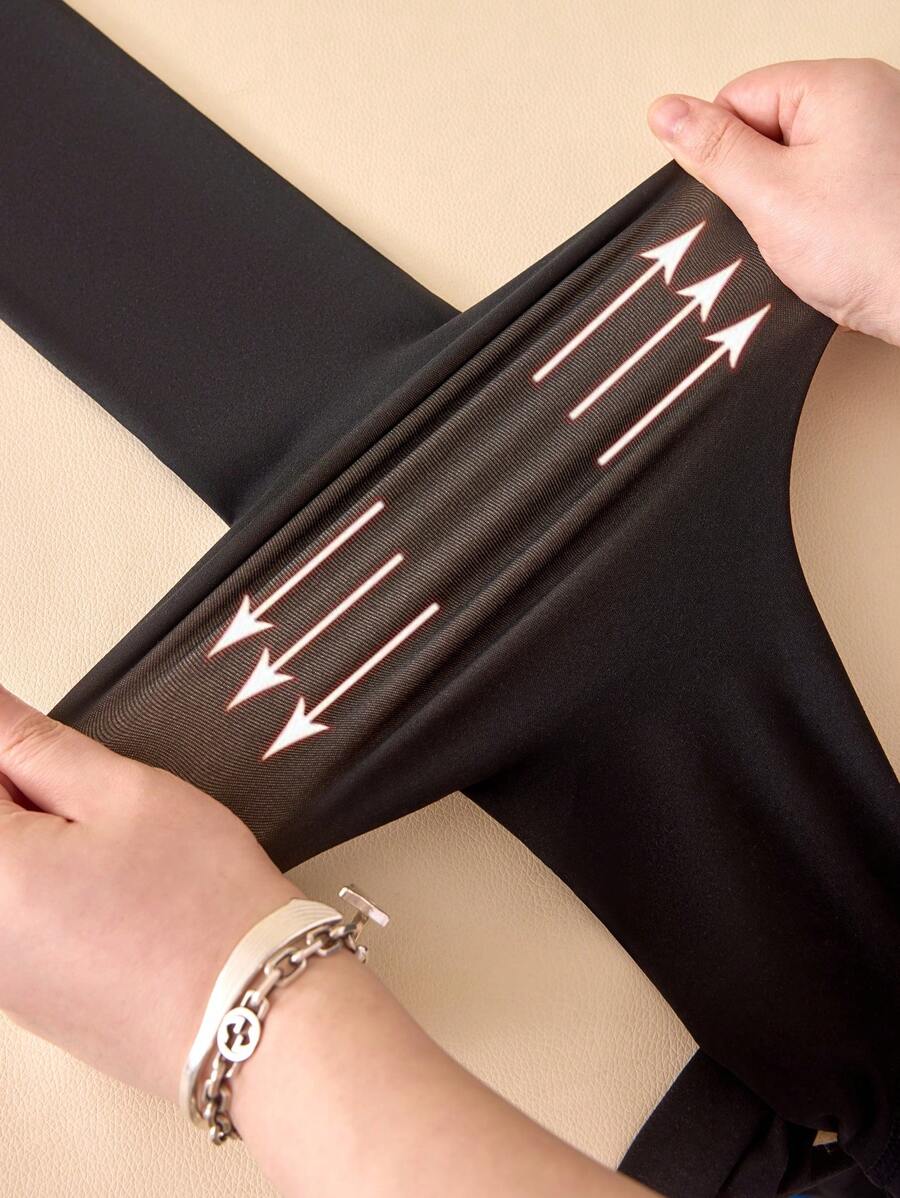 SHEIN جوارب حرارية دافئة مبطنة سوداء شفافة