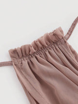 SHEIN MOD فستان طويل وردي بياقة حلقية وذيل سمكة