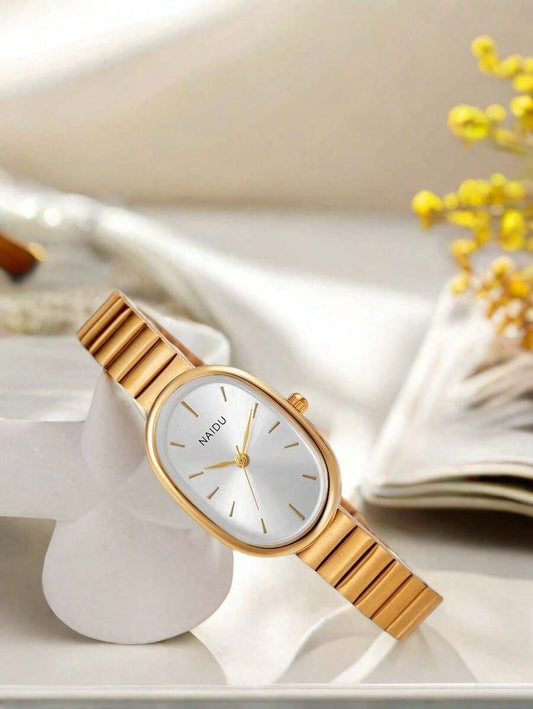 SHEIN ساعة نسائية فولاذ قوسية كوارتز